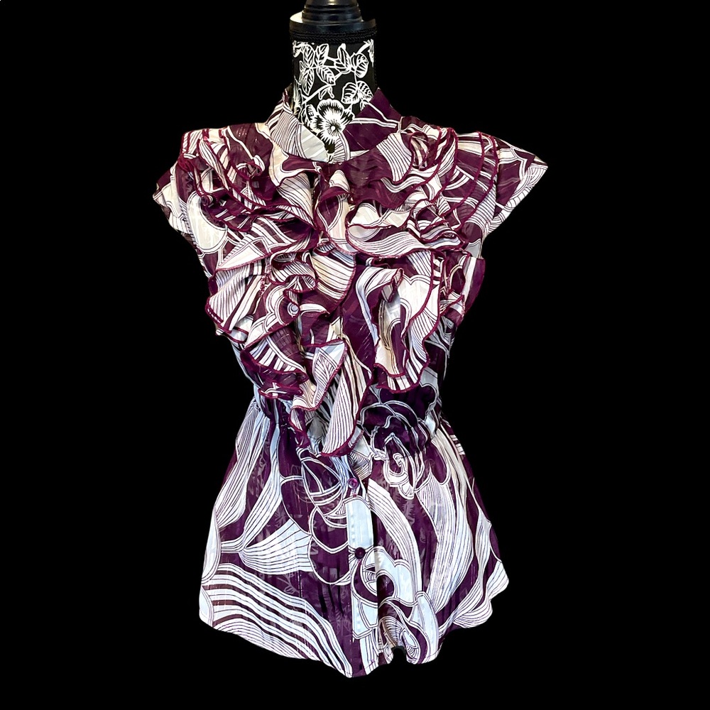 Mega Wear Button Down Ruffle Blouse